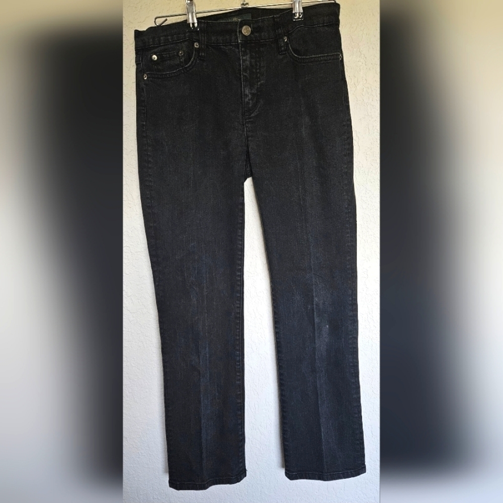 Lauren Jean Co. Ralph Lauren Black Jean Straight Leg Size 6